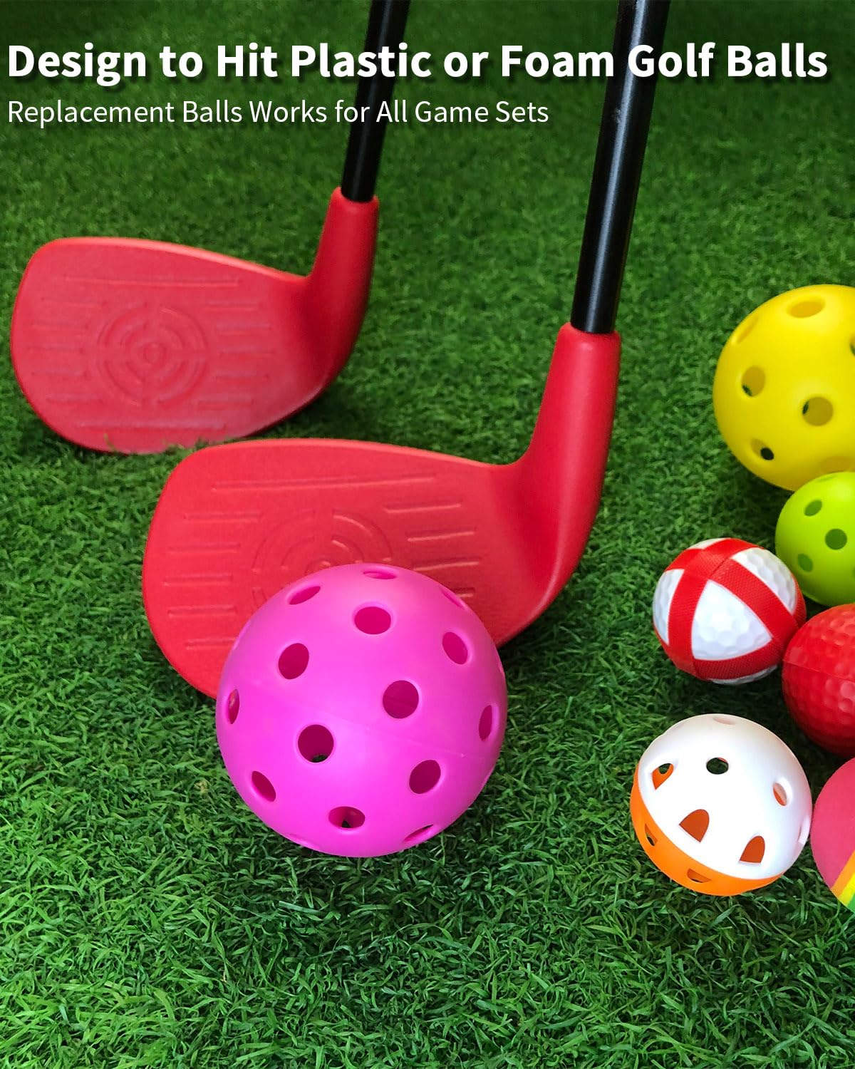 KOFULL plastic golf balls and bucket kit for safe play