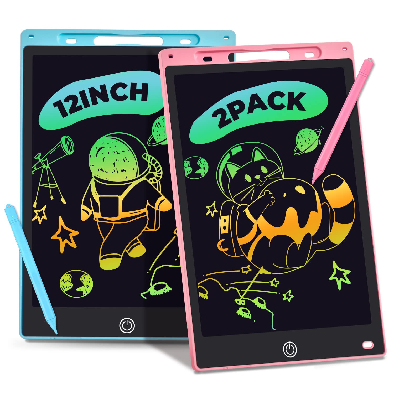 Kogabanny LCD Writing Tablet pink and blue pack for shared drawing on family trips.