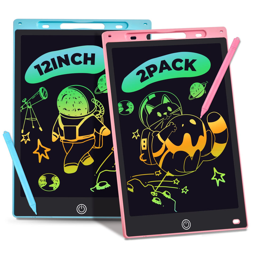 Kogabanny LCD Writing Tablet pink and blue pack for shared drawing on family trips.