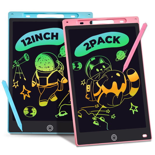 Kogabanny LCD Writing Tablet pink and blue pack for shared drawing on family trips.