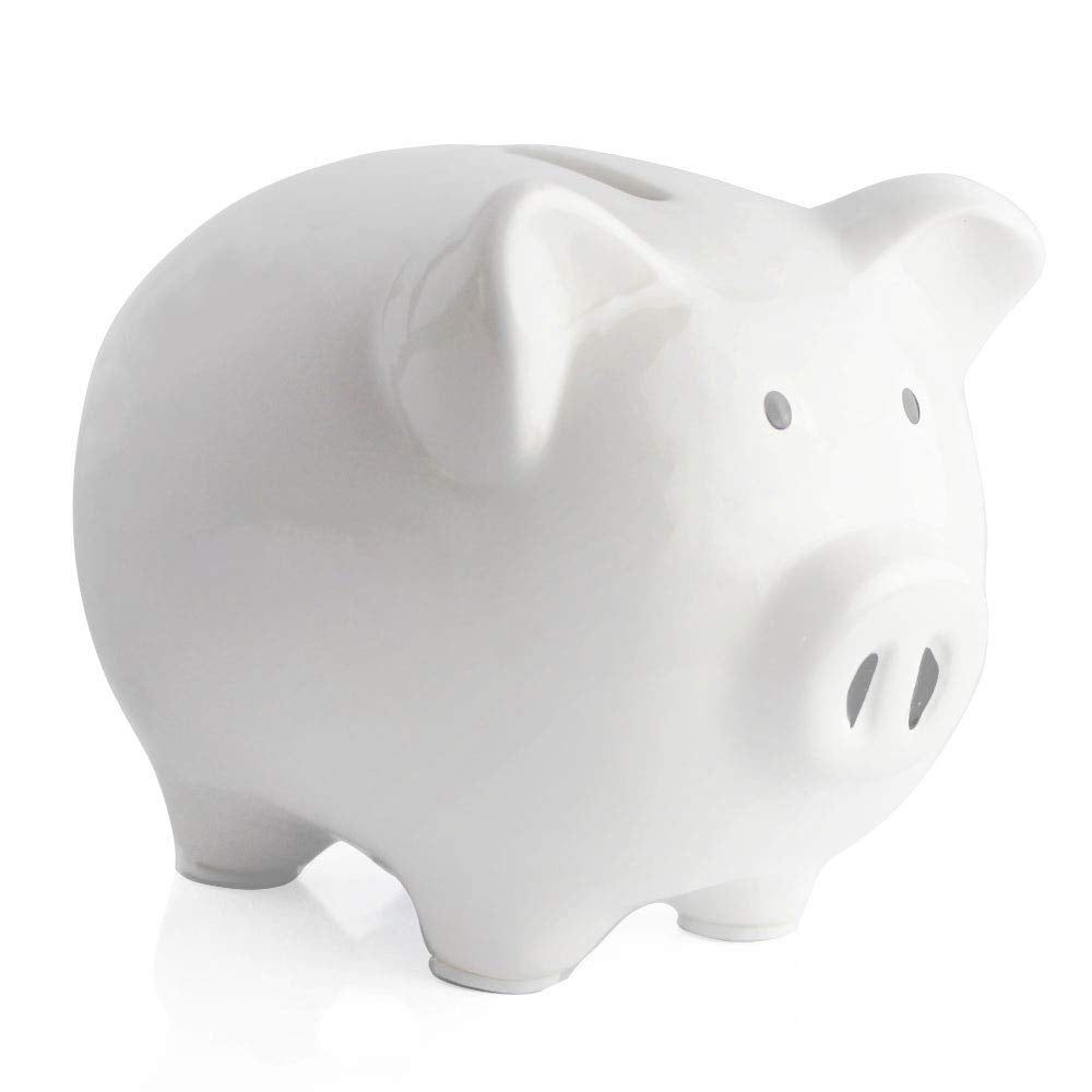KOHIENWO blue ceramic piggy bank for saving first coins