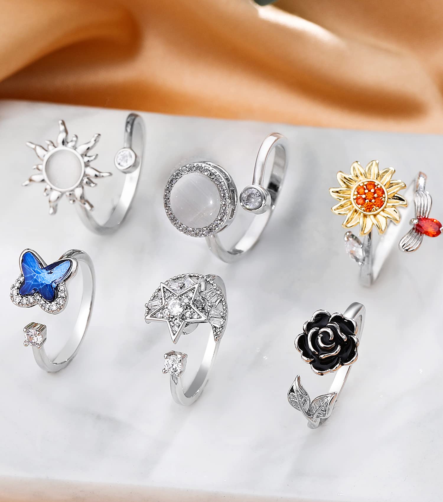 KOHOTA adjustable open ring with easy 5–10 size fit
