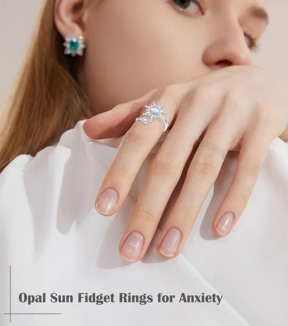 KOHOTA round opal ring with a smooth spin for focus