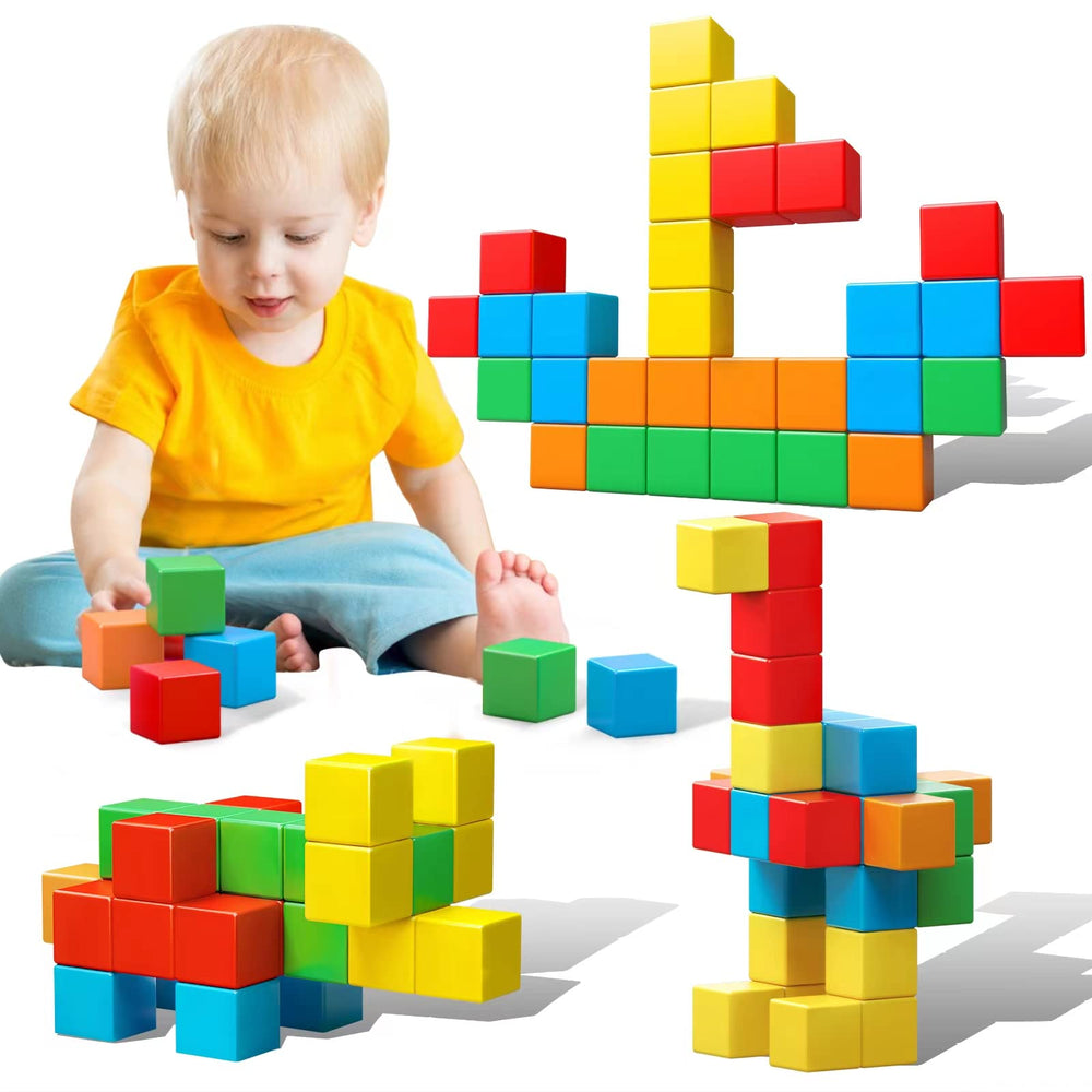 KOIEMAY magnetic blocks large cubes set for early STEM play and teamwork
