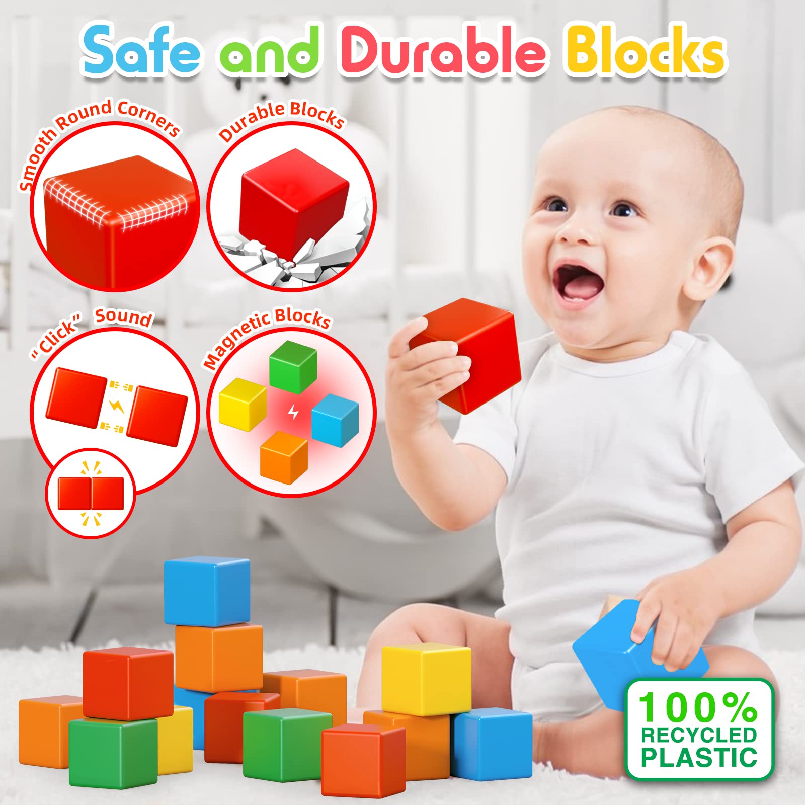 KOIEMAY blocks enable 3D creativity with rotatable magnets.