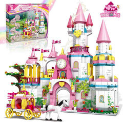 KOJAYHOL Castle building kit with pink princess theme encourages imaginative play.