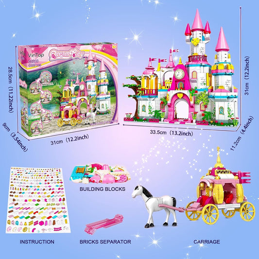 KOJAYHOL three-story castle assembly supports constructive building and storytelling.
