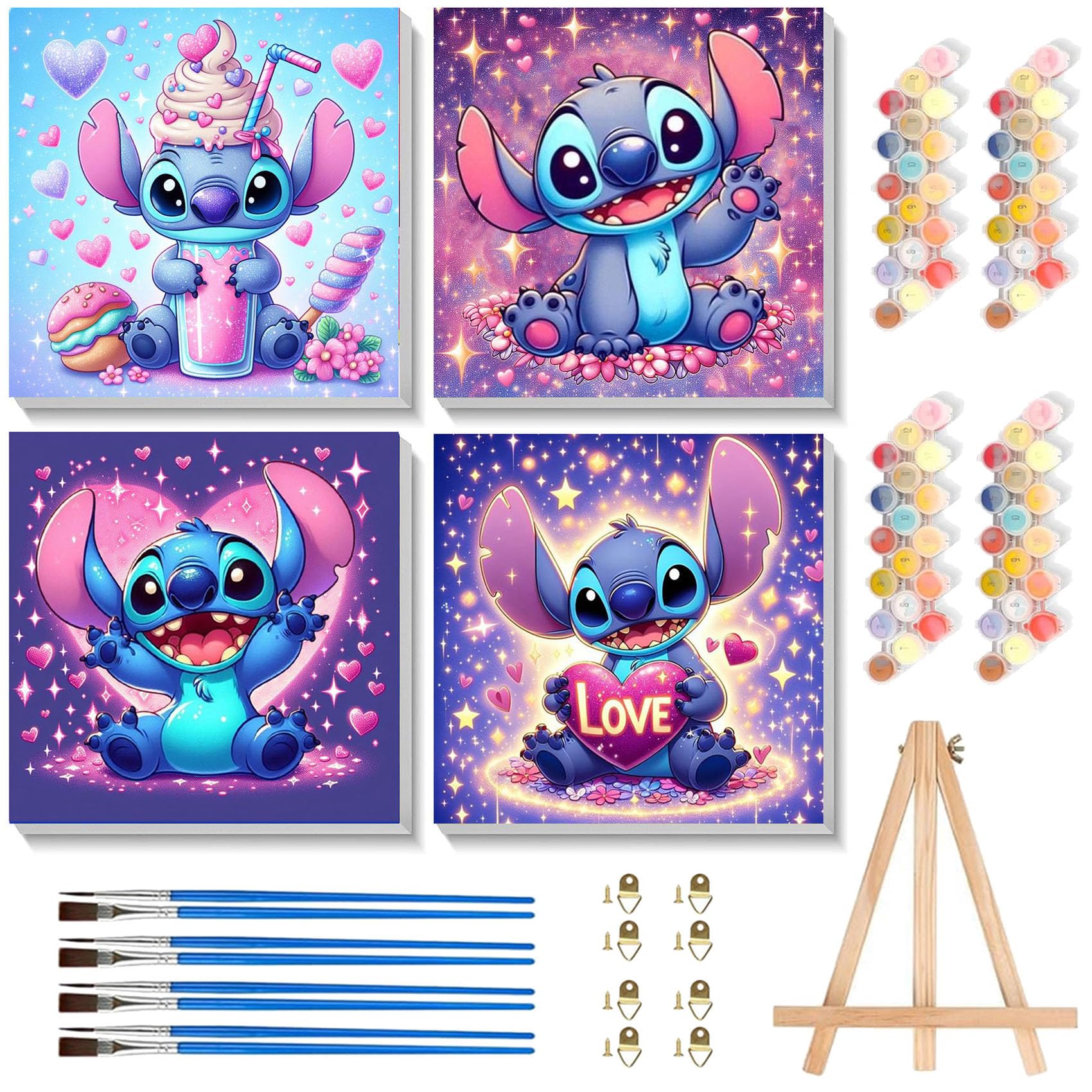 KOJEFCV cartoon paint by numbers kit with frame sparks creativity for kids.