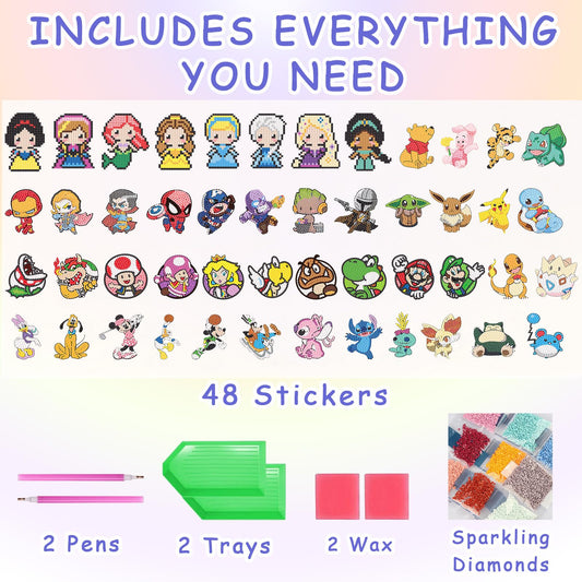 KOJEFCV diamonds in tray demonstrating easy, mess-free crafting for beginners.