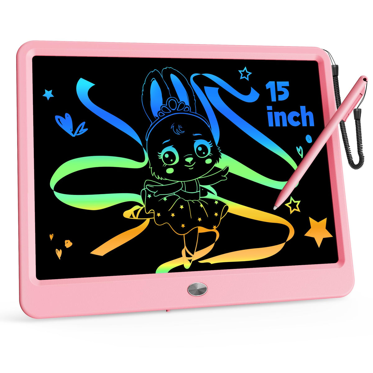 KOKODI 15-inch LCD writing tablet front view for kids' drawing and learning.