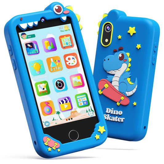 KOKODI 4-Inch kids phone front with dino design supports imaginative play