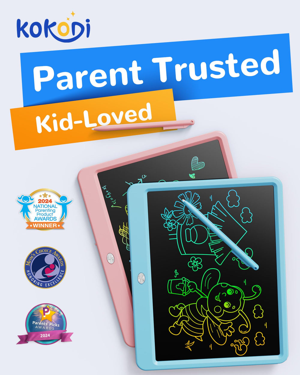 KOKODI color doodle board in car scene for mess-free travel activities