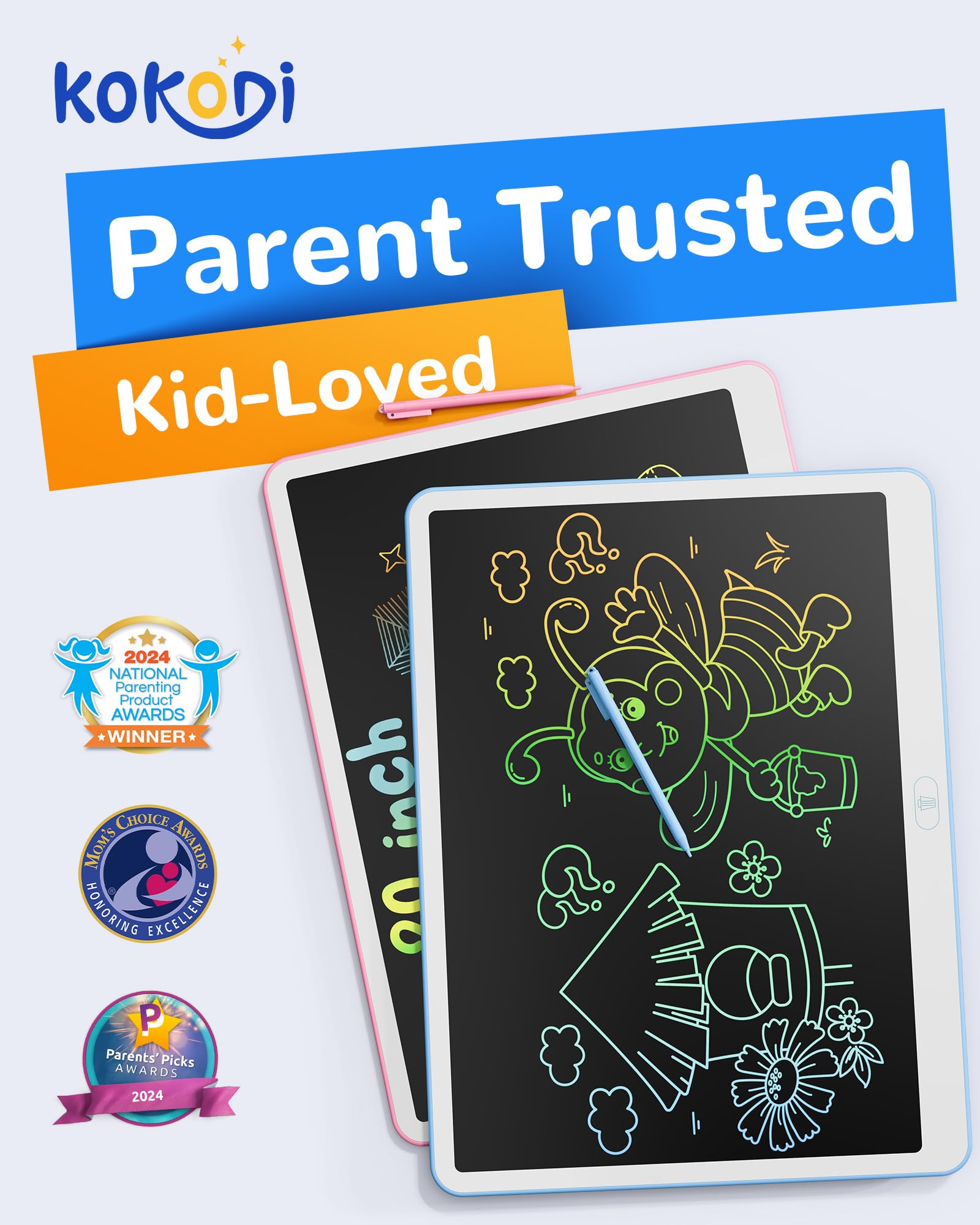 KOKODI 20-inch color display for large artwork by early learners.