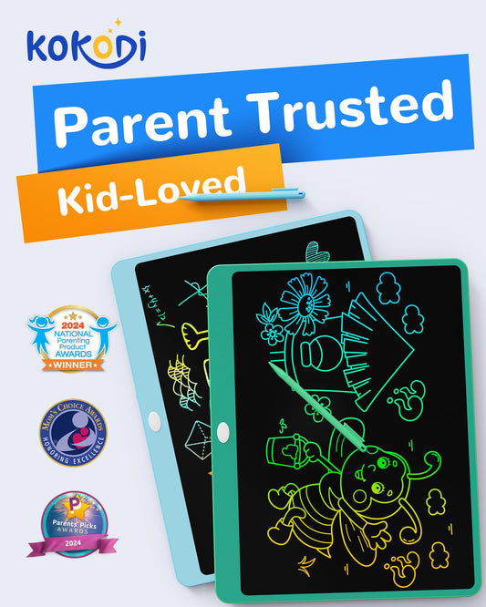 KOKODI doodle board displays vibrant colors for early art learning at home
