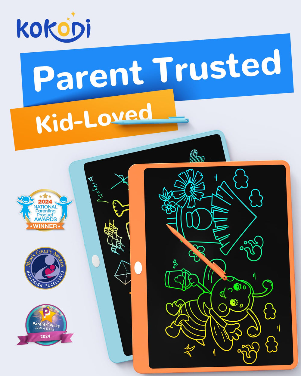 KOKODI doodle board side view showcasing compact design