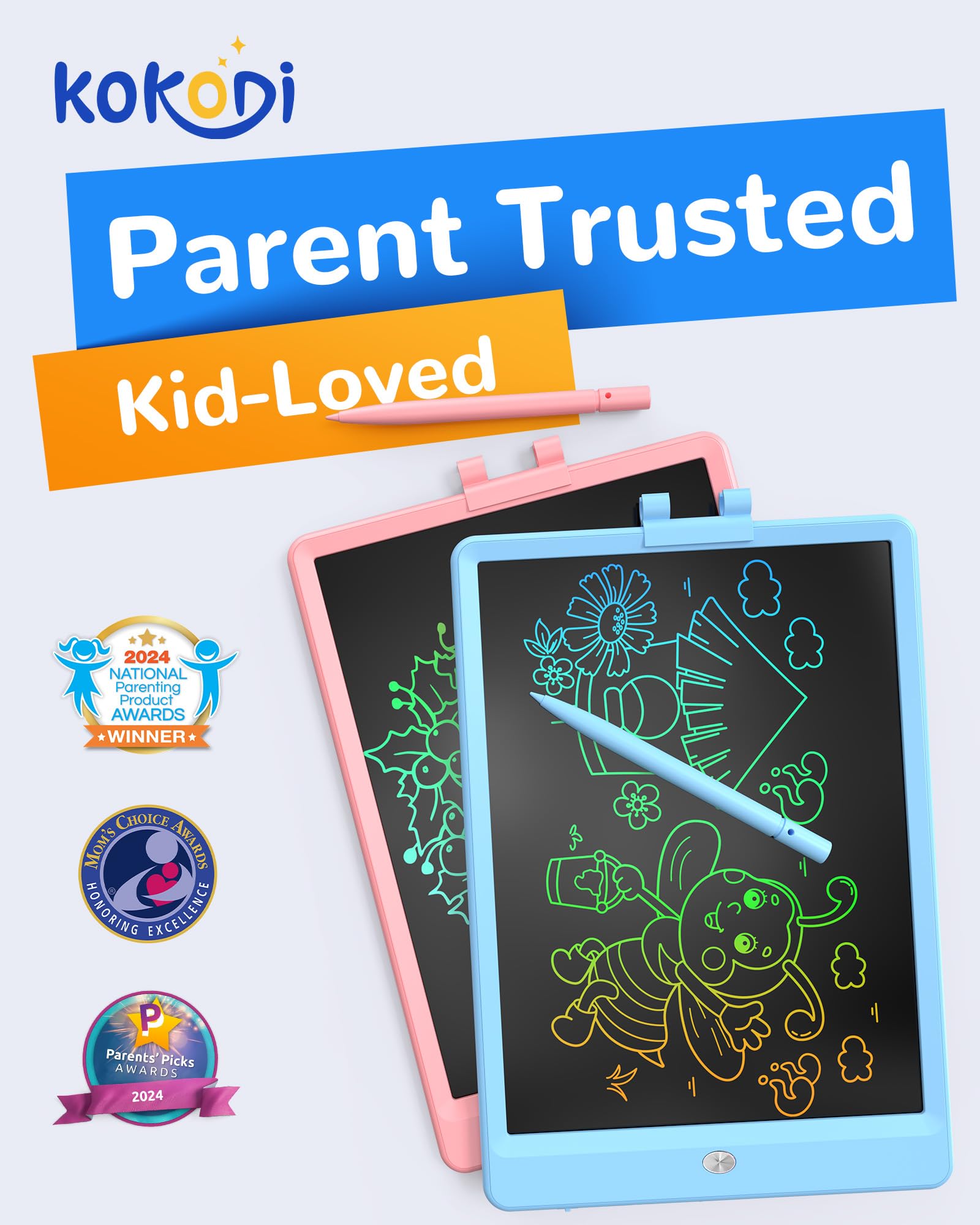 KOKODI doodle board with stylus pen for precise lines and easy tracing.