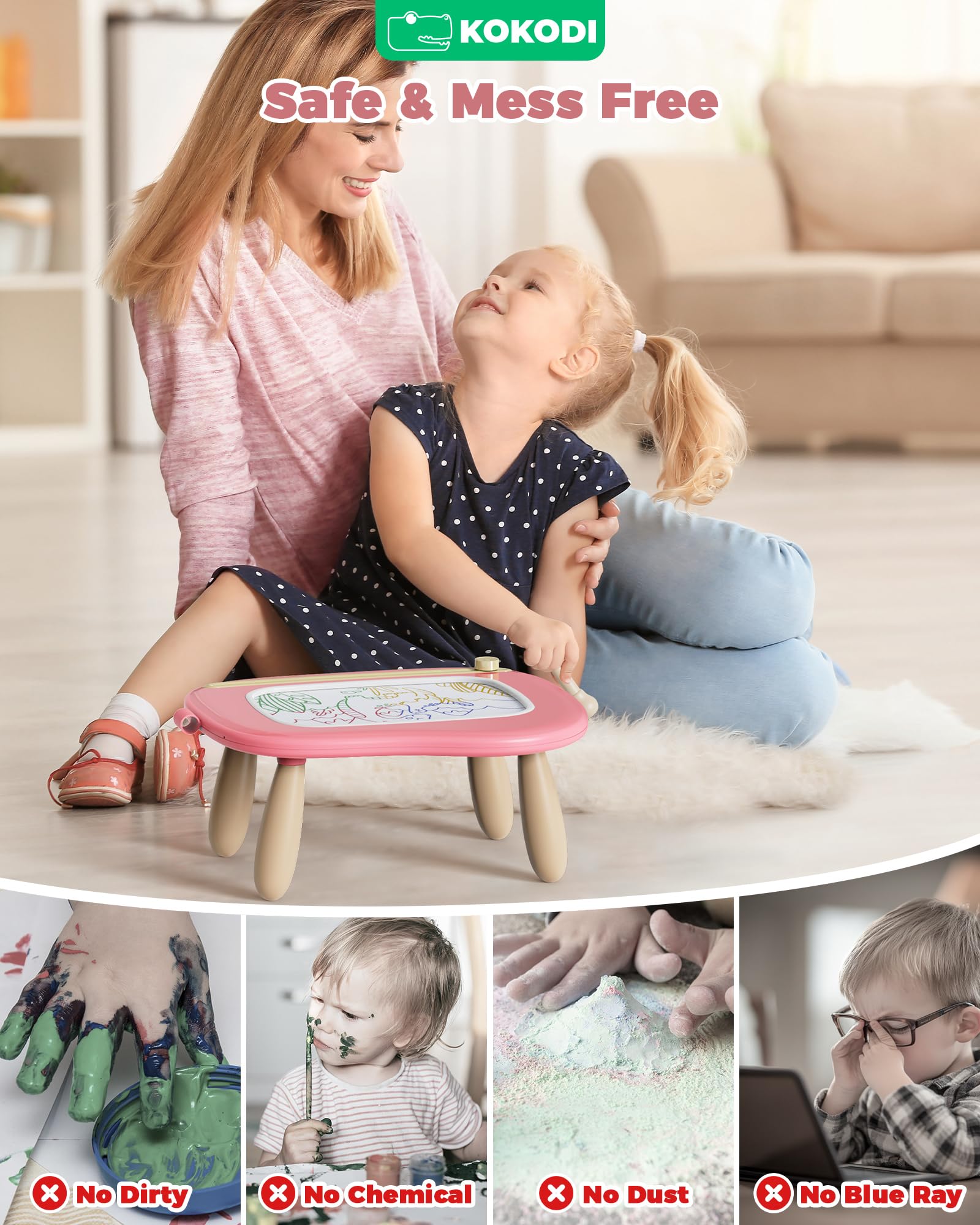 KOKODI eco-friendly ABS material ensures durable, non-toxic play.
