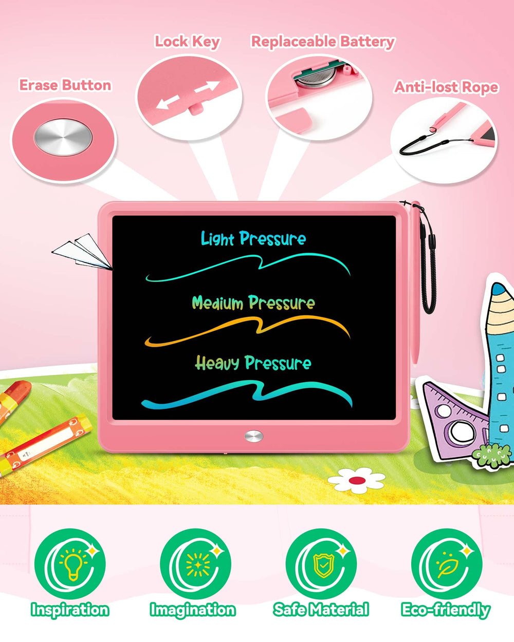 KOKODI education-focused doodle board supports drawing, counting, and early learning.