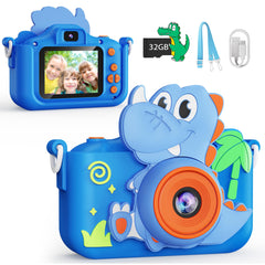 KOKODI kids camera with dinosaur protective case, ideal for adventurous play.