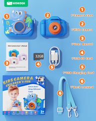 KOKODI's non-toxic dinosaur case keeps the camera safe during play.