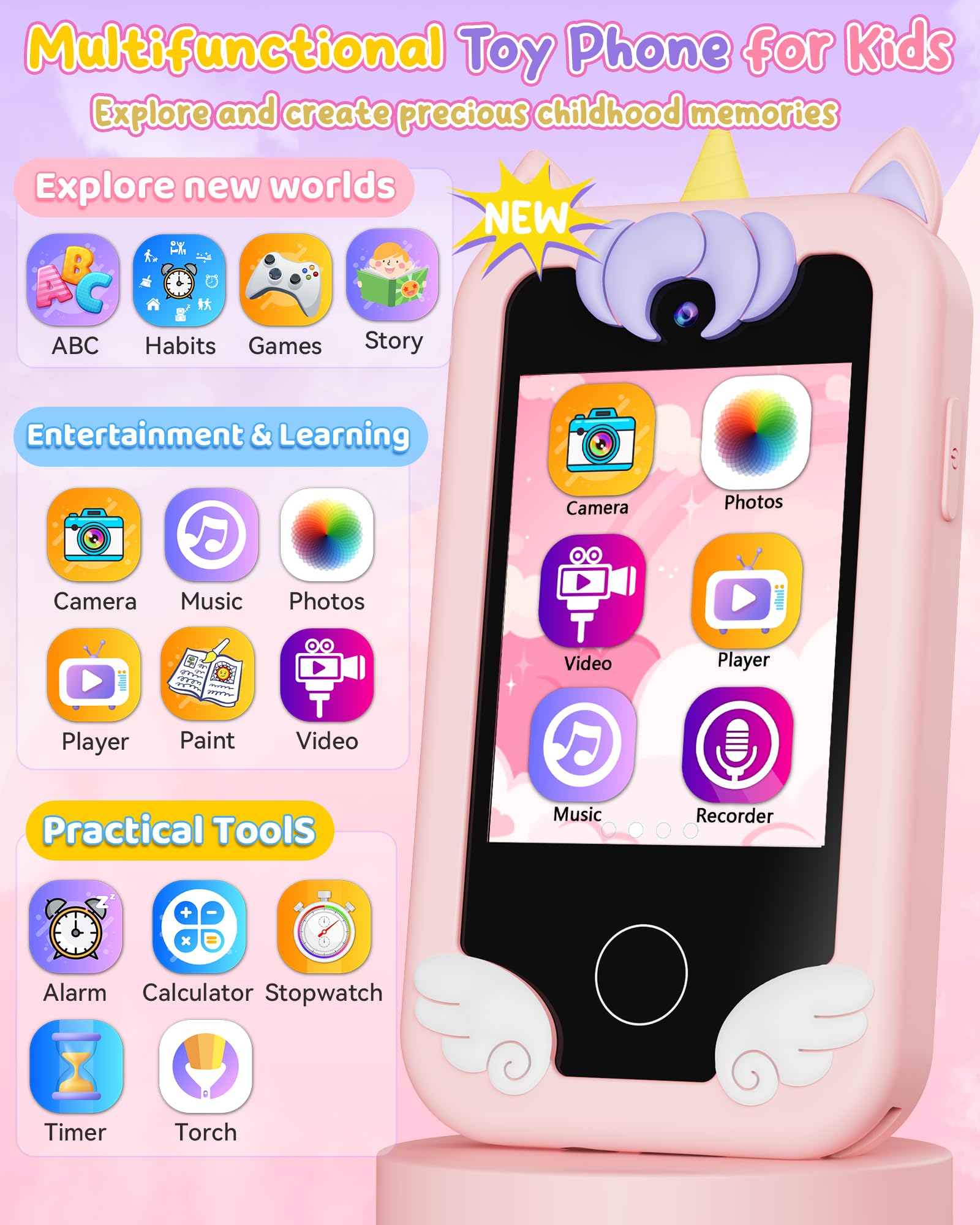 KOKODI Kids Phone silicone case close-up showing durable protection.