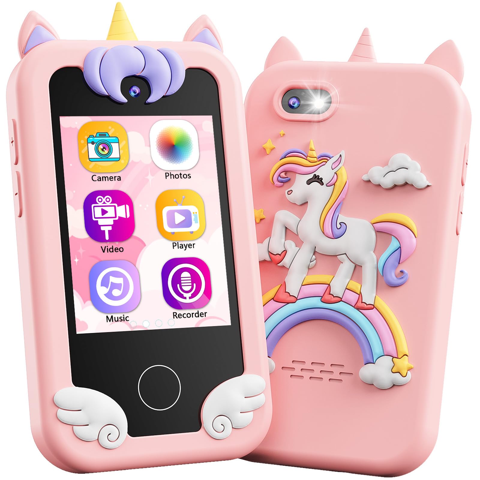 KOKODI Kids Phone unicorn front view for imaginative play and learning.