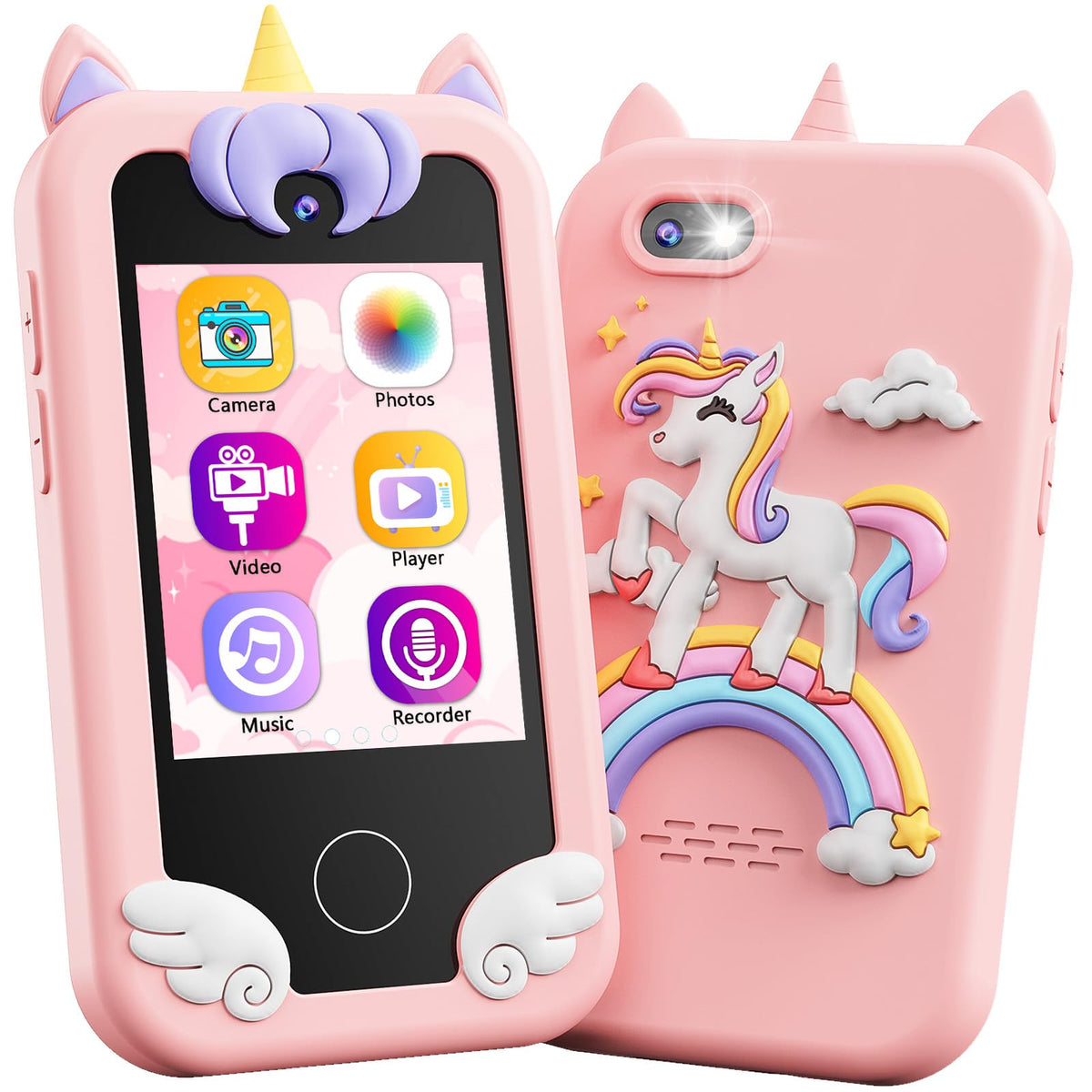 KOKODI Kids Phone unicorn front view for imaginative play and learning.
