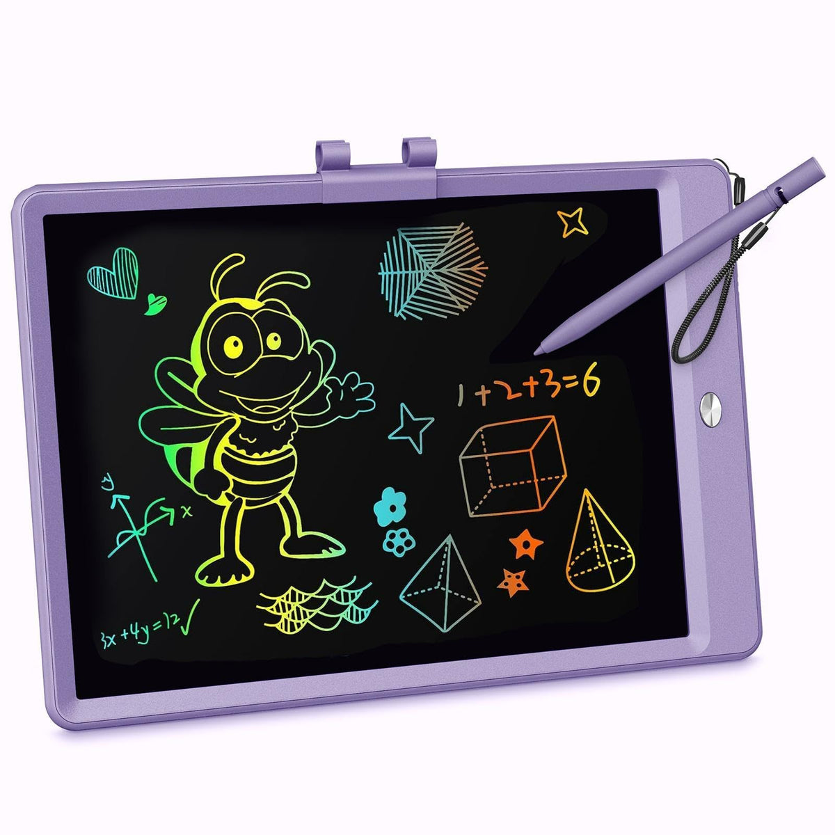 KOKODI LCD Writing Tablet 10-inch purple front view for mess-free doodling