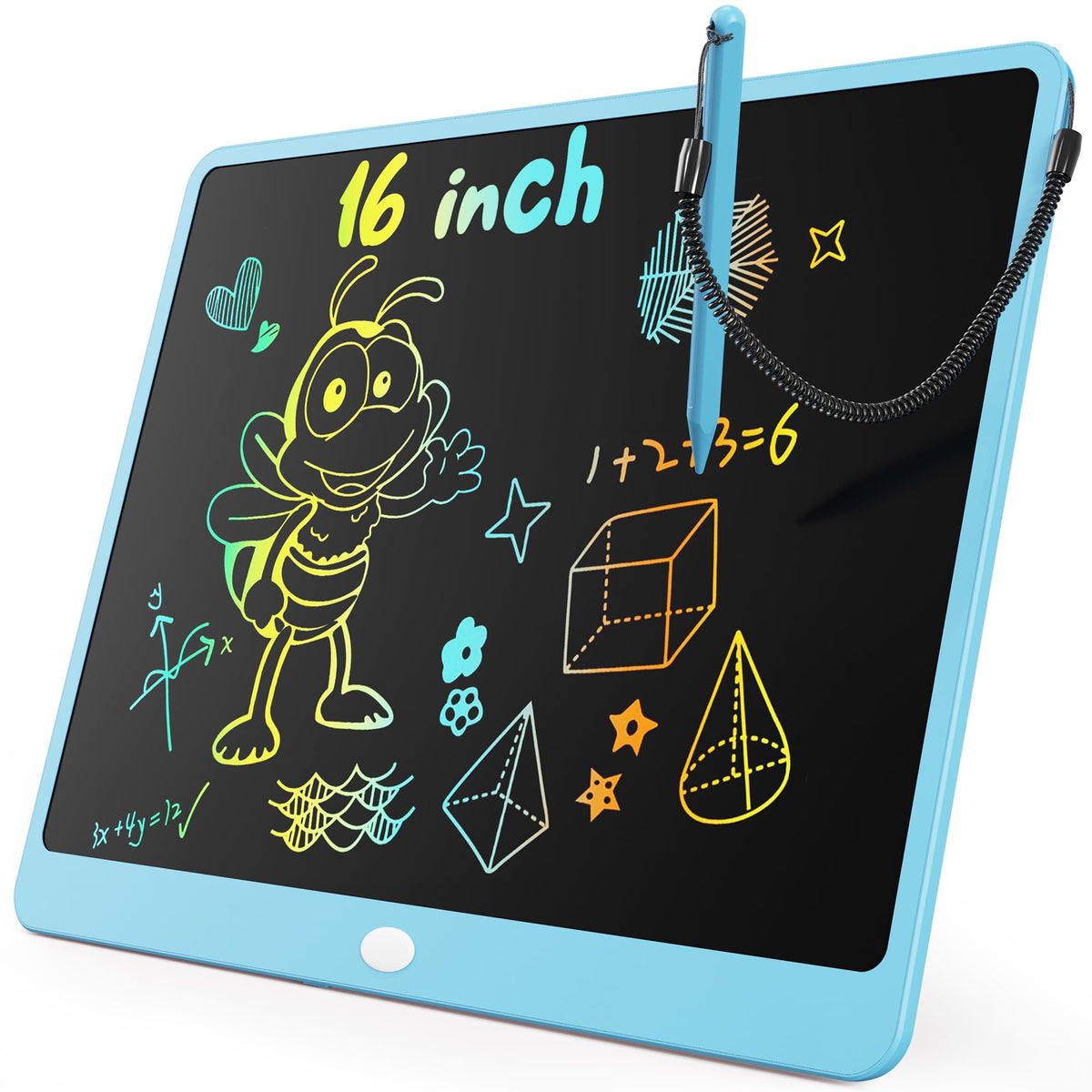 KOKODI LCD writing tablet with 16-inch colorful screen for creative learning.