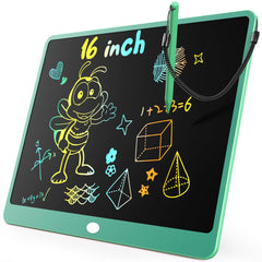 KOKODI LCD Writing Tablet 16-inch green front view for mess-free kid drawing
