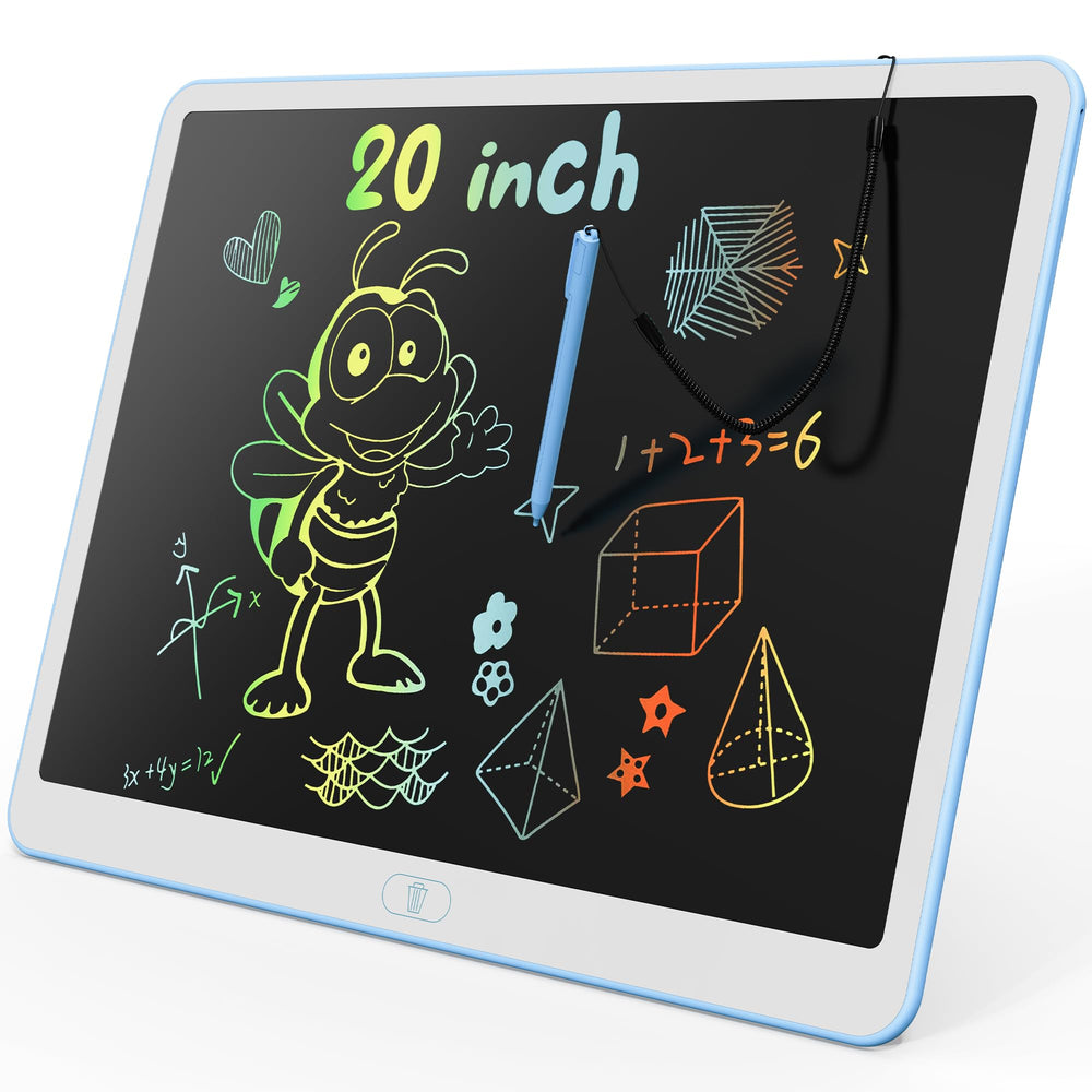 KOKODI LCD writing tablet blue doodle board for mess-free toddler drawing.