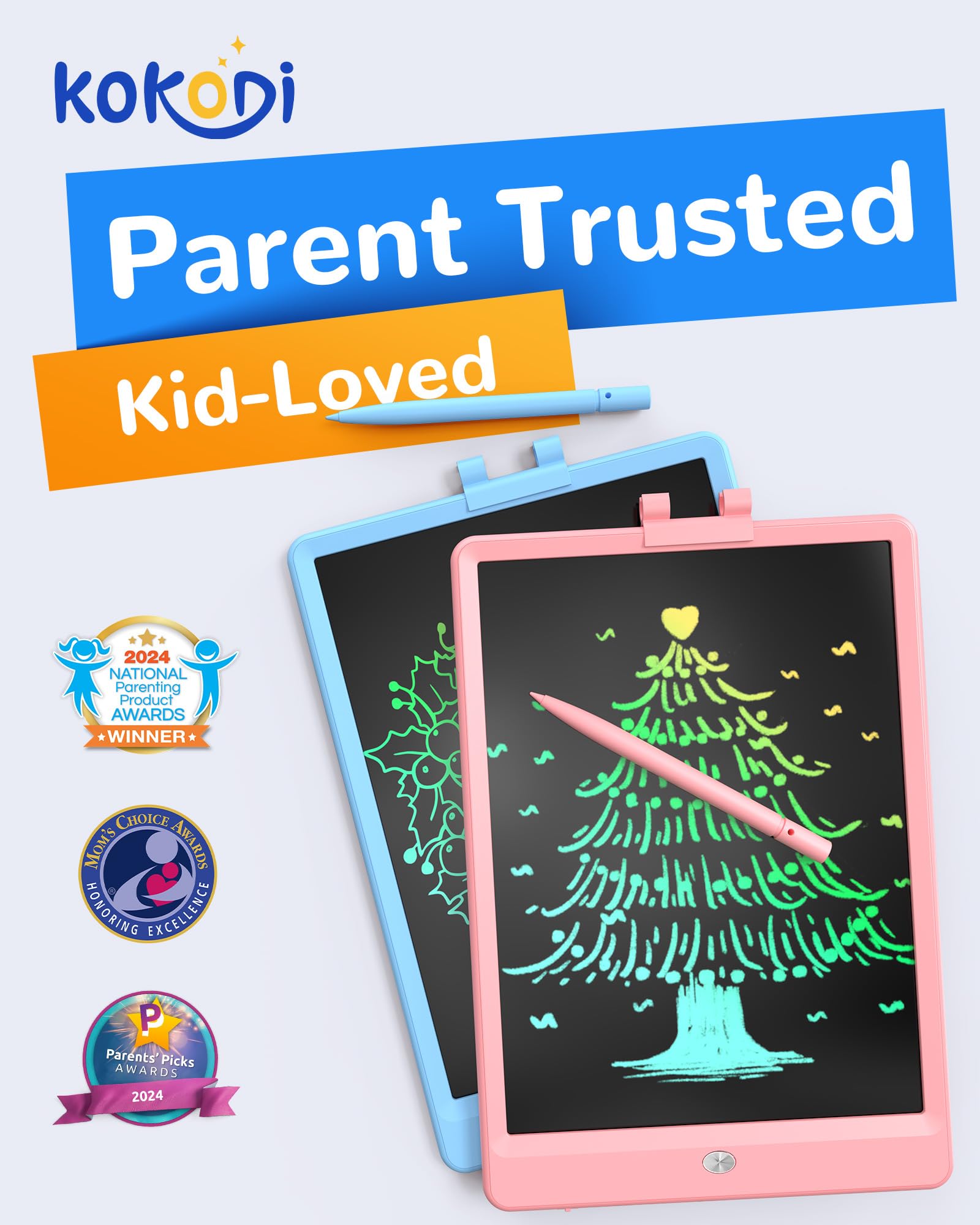 KOKODI color doodle board enables mess-free learning on the go.