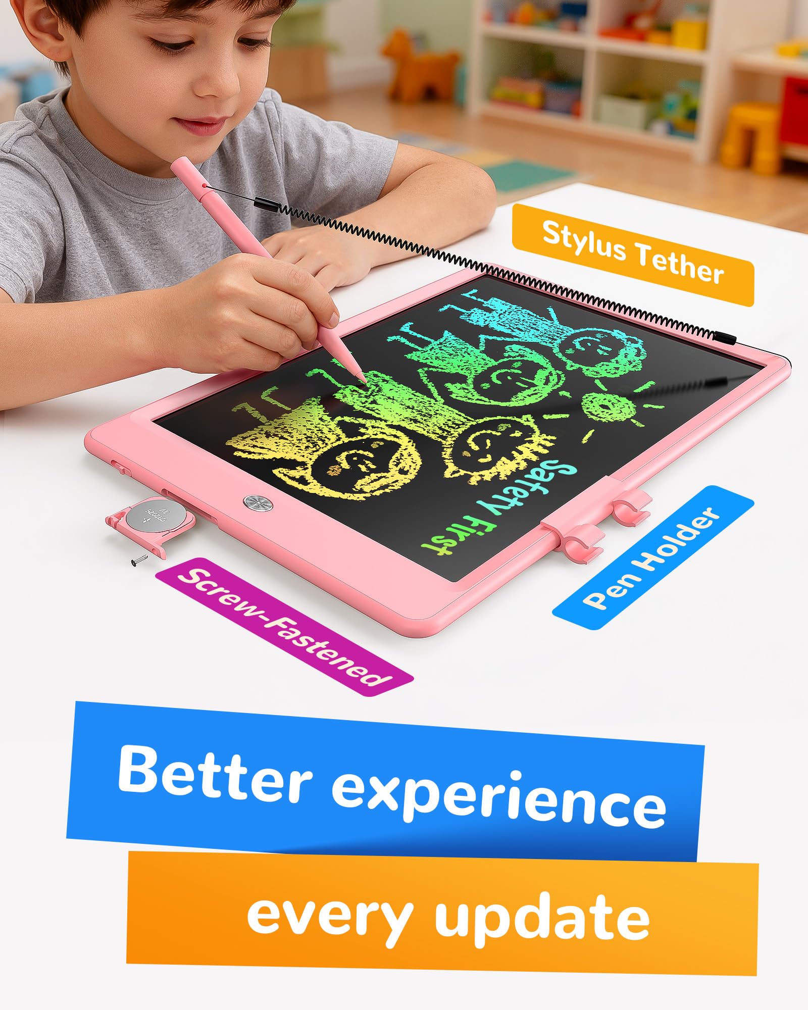 KOKODI LCD tablet offers a durable, travel-friendly design for children.