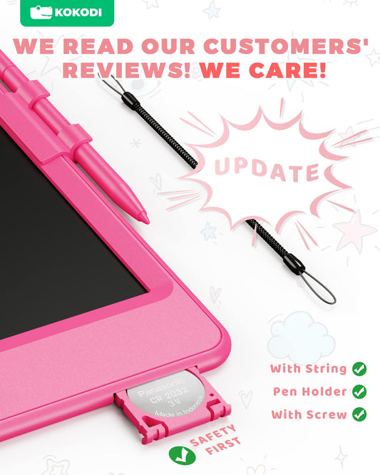 KOKODI LCD Writing Tablet side angle highlights portable design for travel doodles