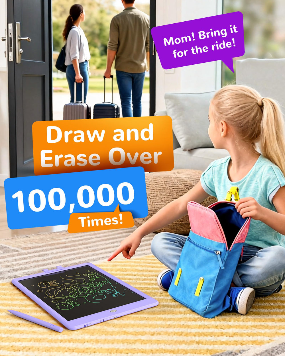 KOKODI travel-use car activity tablet for kids on the go
