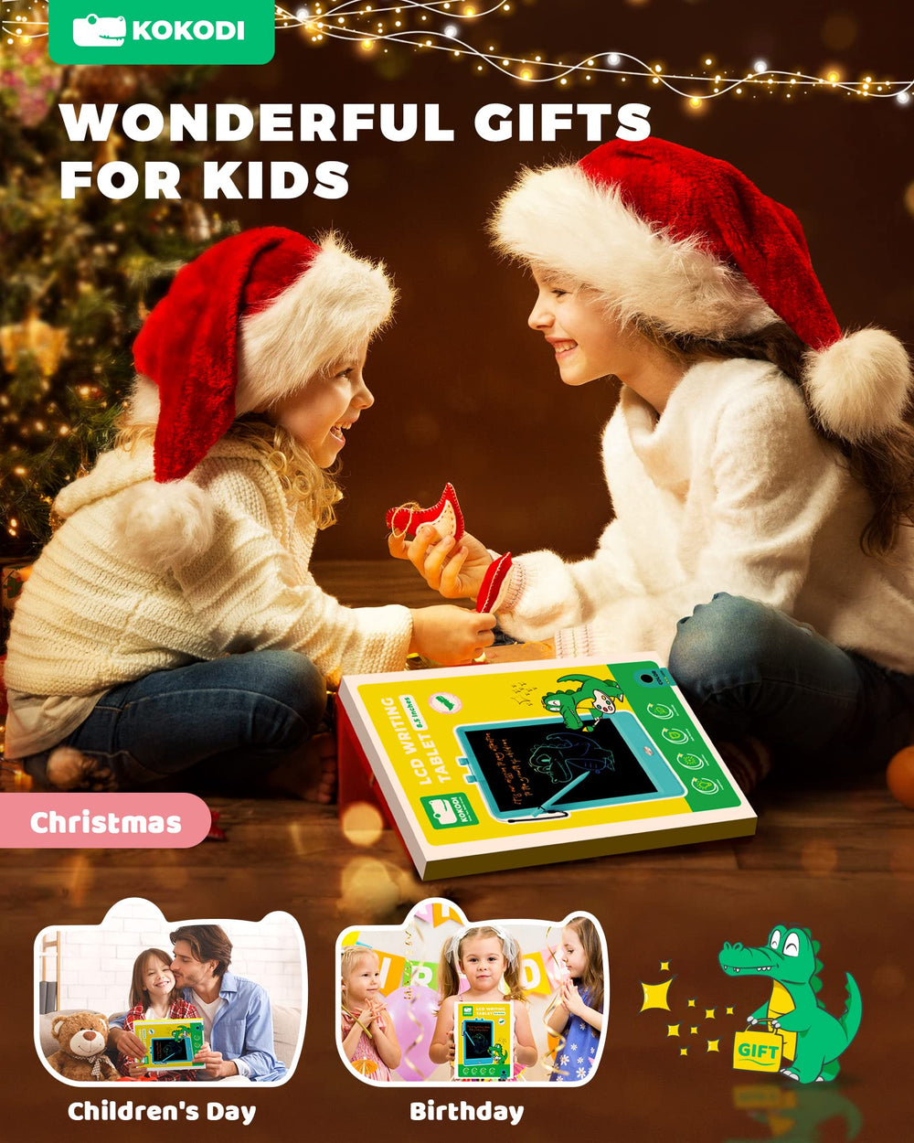 Secure battery compartment on pink KOKODI LCD tablet for safe kids play