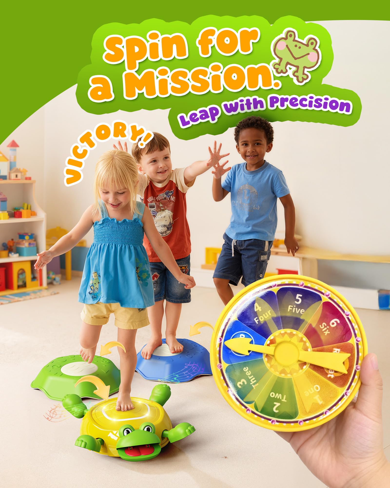 KOKODI stepping stones frog interaction stone triggers lights and sounds