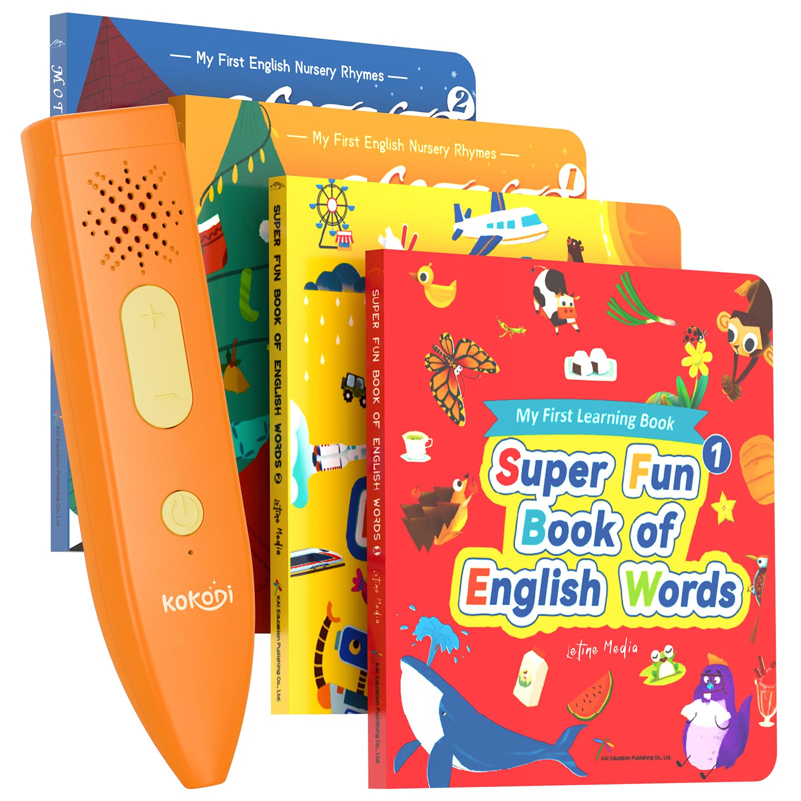 KOKODI Talking Pen on a book page for independent reading and early language practice.