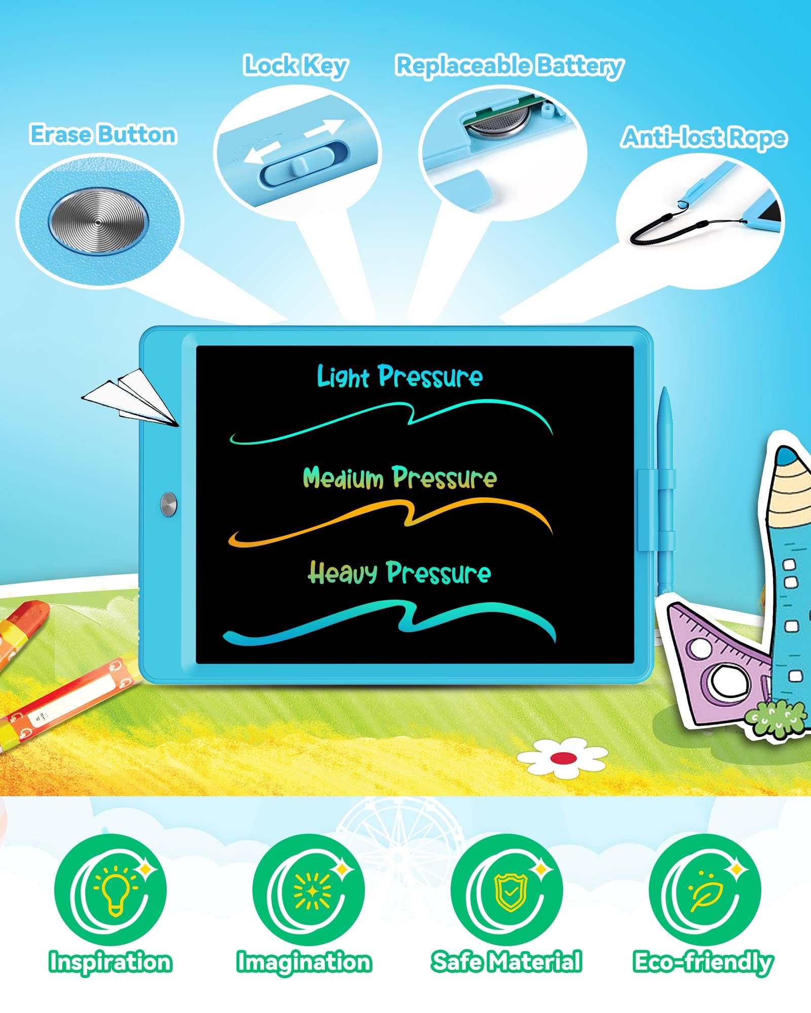 KOKODI travel erasable pad, lightweight and easy to carry on trips.