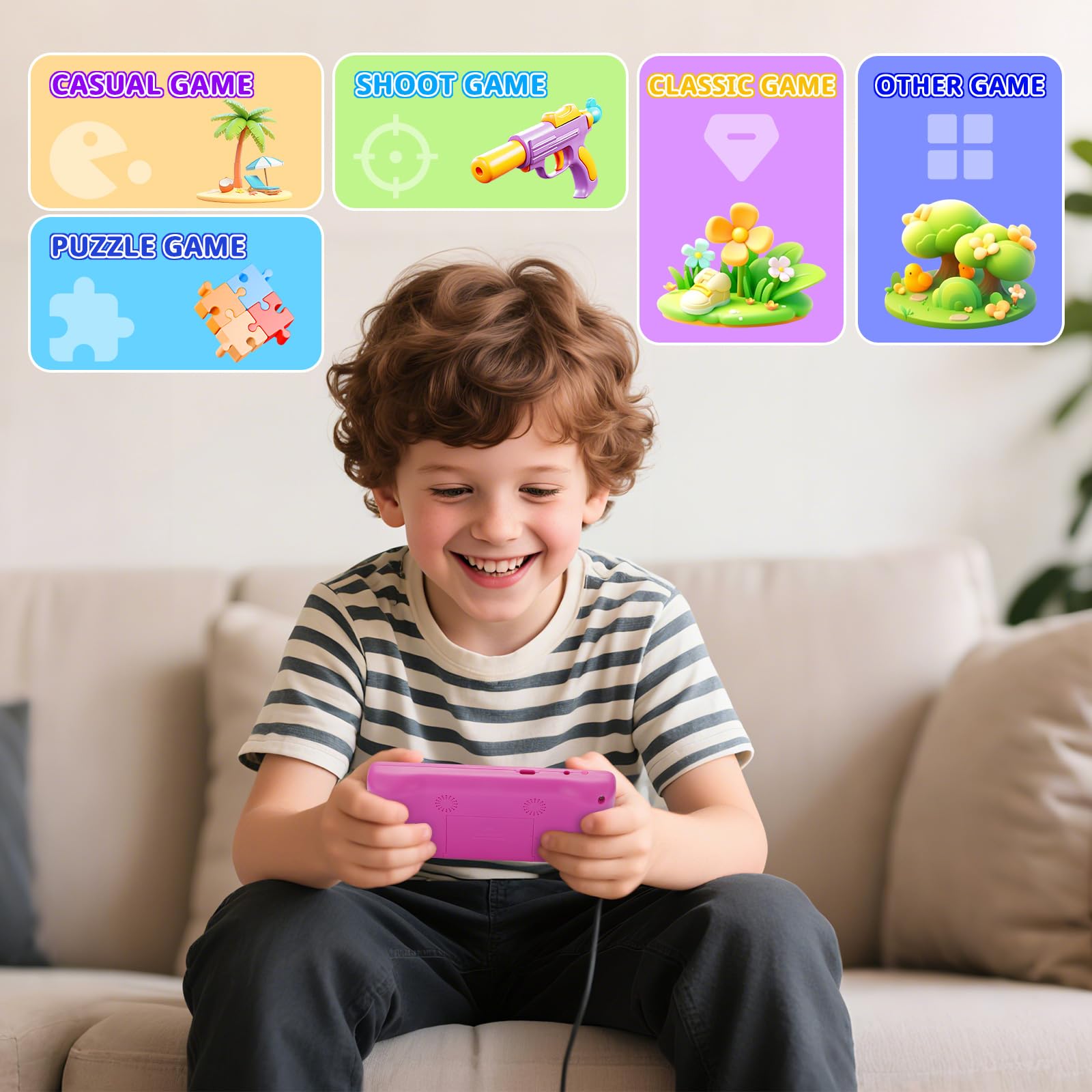 KOKOEIEI handheld console built-in headphones for private, immersive game sessions