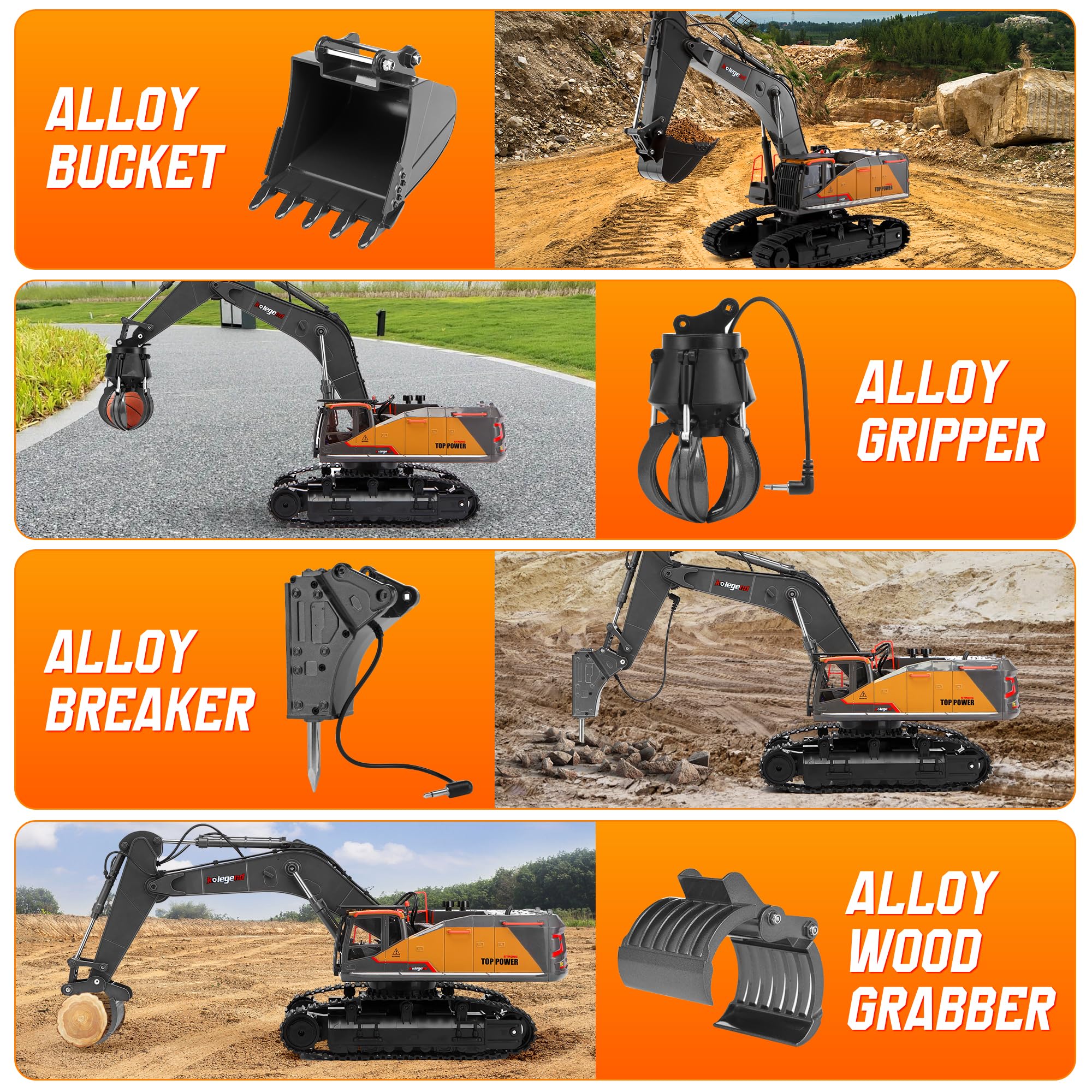 kolegend 1-14 RC excavator metal drill in operation