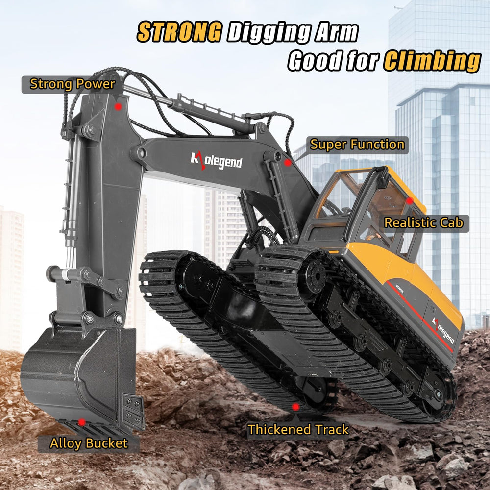 Three independent motors power dynamic digging and precise control.