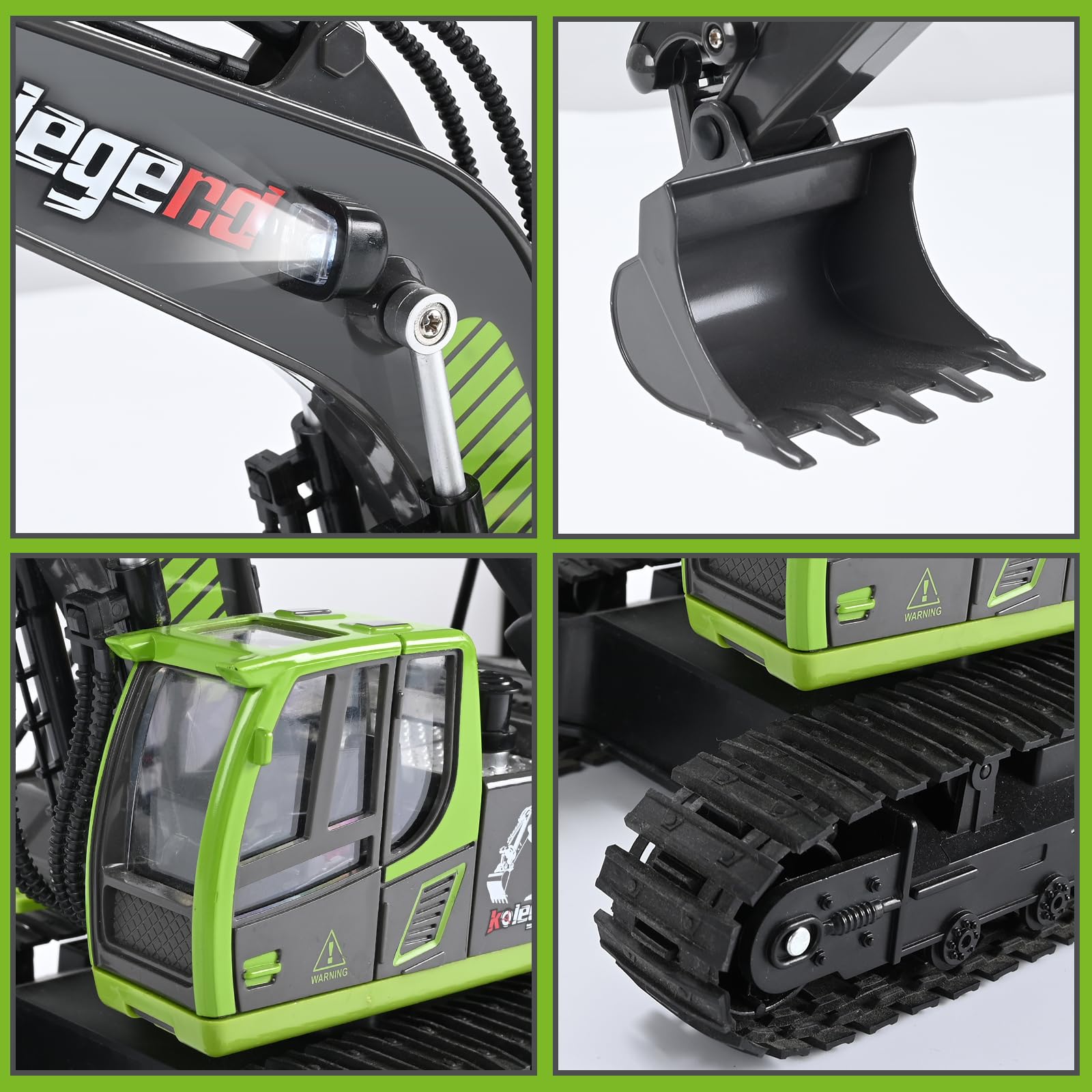 kolegend green color excavator looks cooler and more realistic.