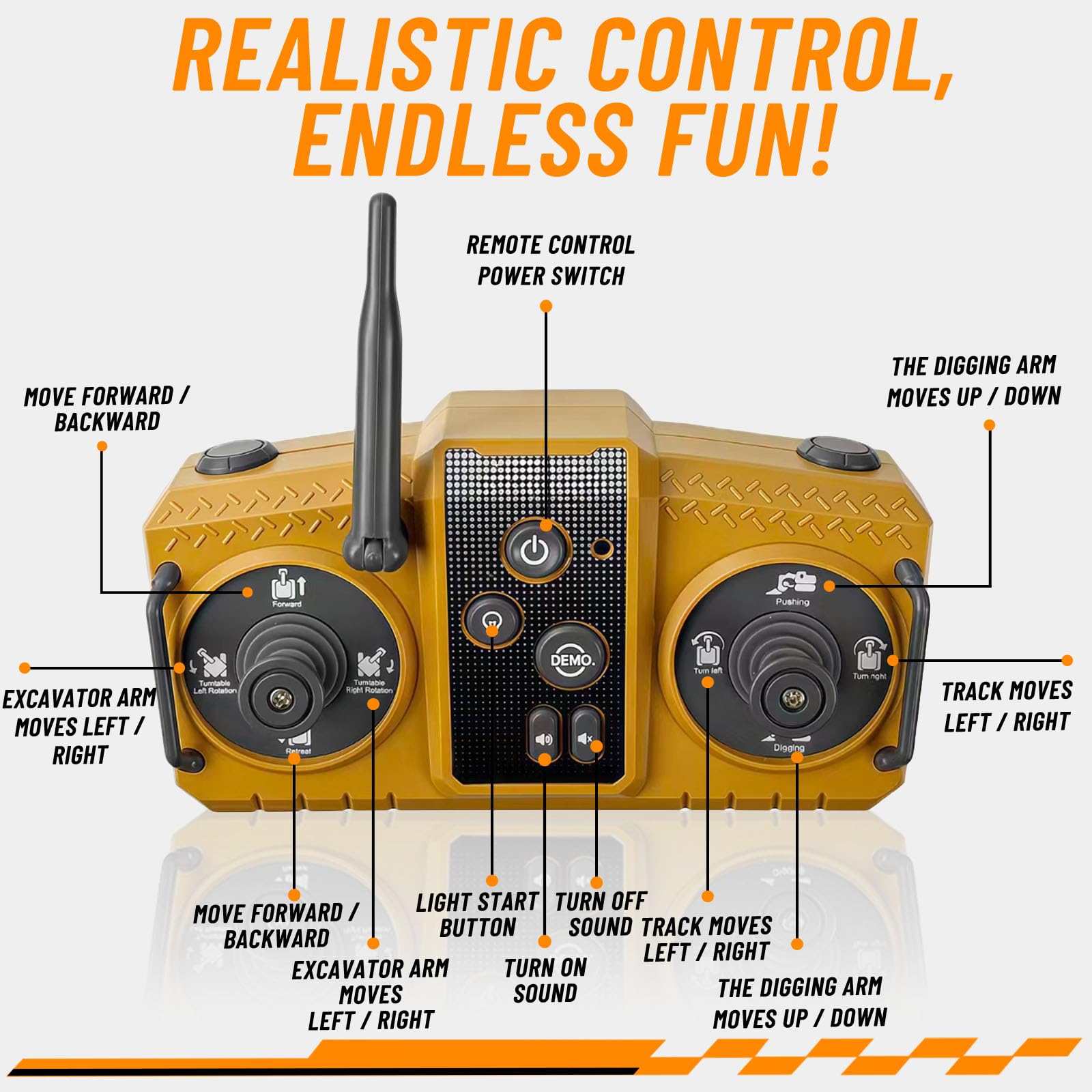 Kolegend immersive LED lights and engine sounds enhance role-play realism.