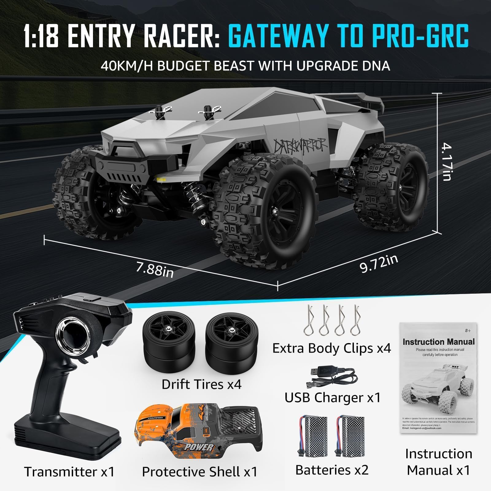 kolegend 2.4GHz remote offers crisp, responsive control.