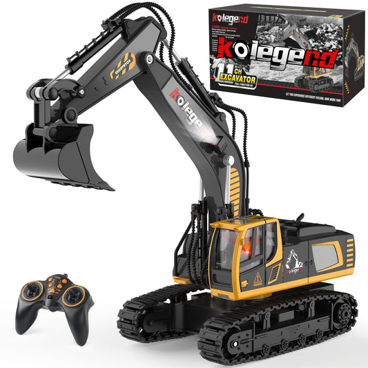 Kolegend remote control excavator 16-inch compact design for hands-on learning and play.