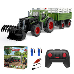 Kolegend remote tractor with front loader for interactive farm play