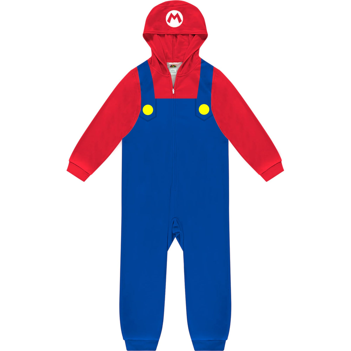 Komar Kids Super Mario onesie front view for cozy sleepwear and playful adventures.