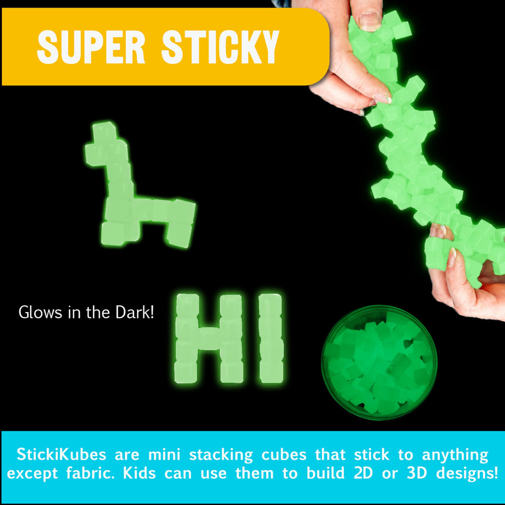 KOMARC GAMES StickiKubes glow in the dark for after-dark creative play