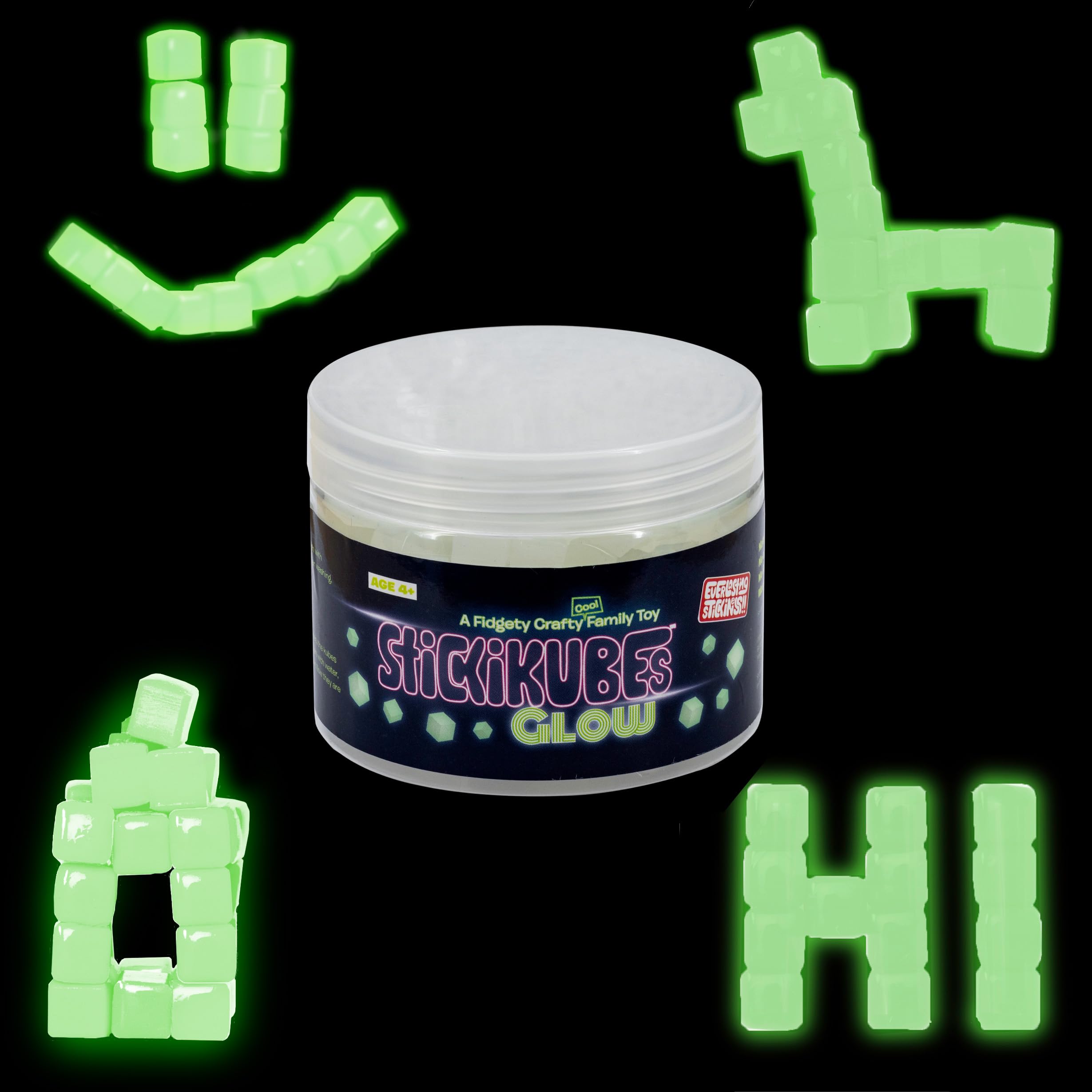 KOMARC GAMES StickiKubes tub with 125 cubes for creative play and easy cleanup